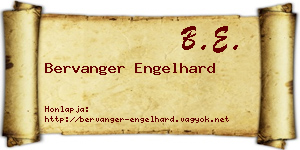 Bervanger Engelhard névjegykártya